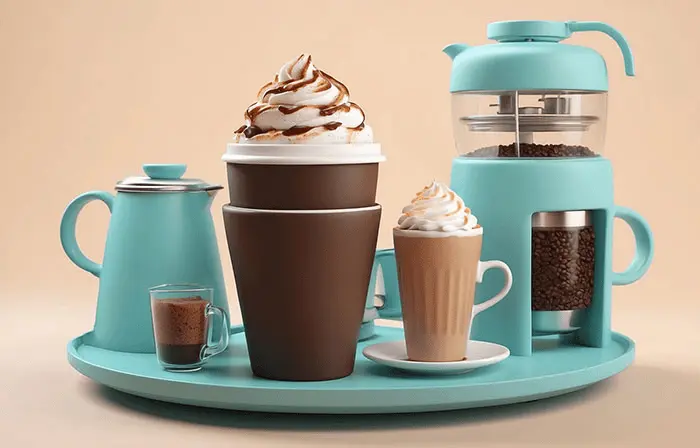 The Best 3D Illustration of an Artwork Includes a Coffee Cup and a Pot